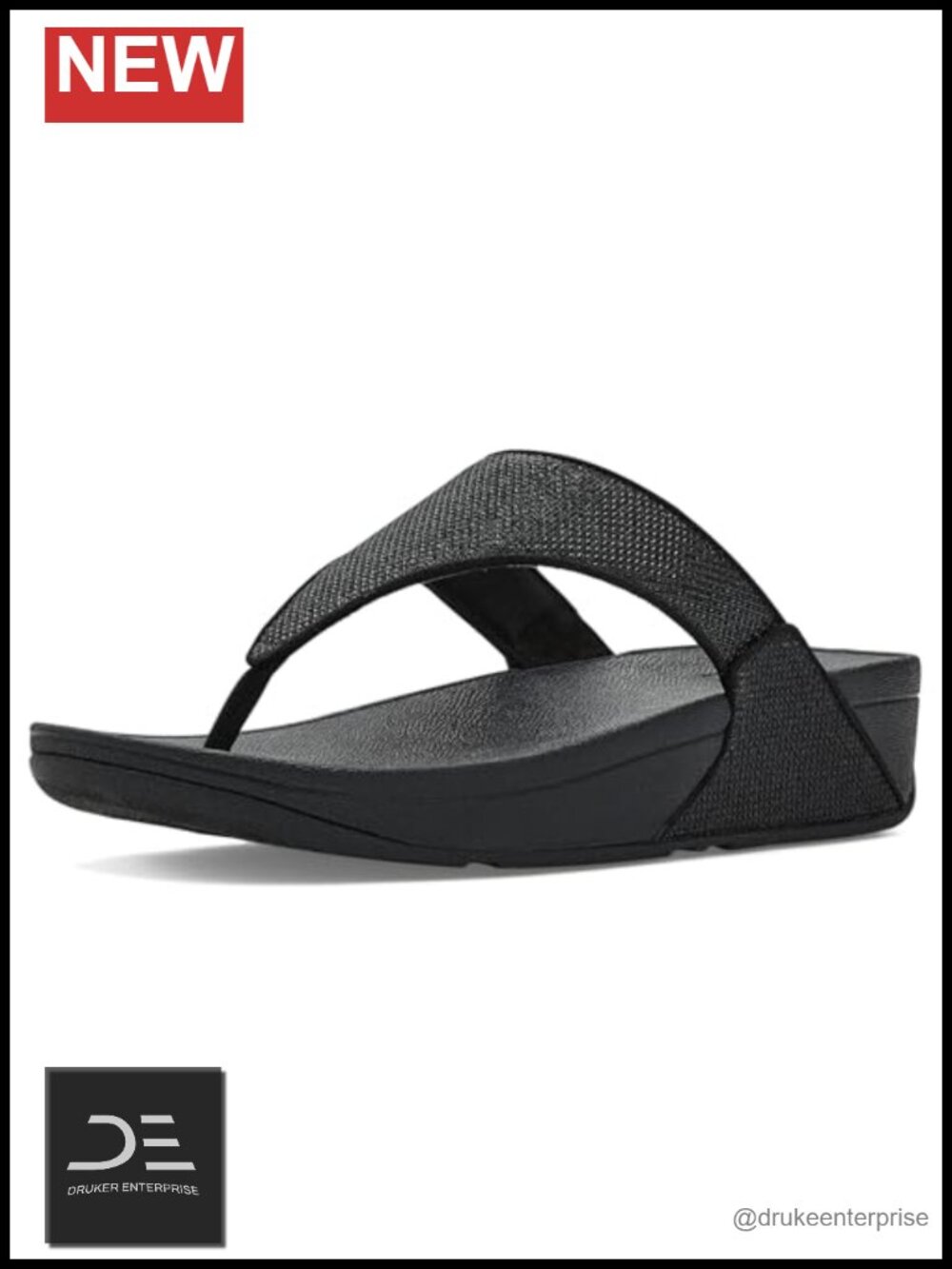FitFlop Lulu Shimmerglitz Toe-Post Sandals Women's Slip-On Rubber Sole Comfort